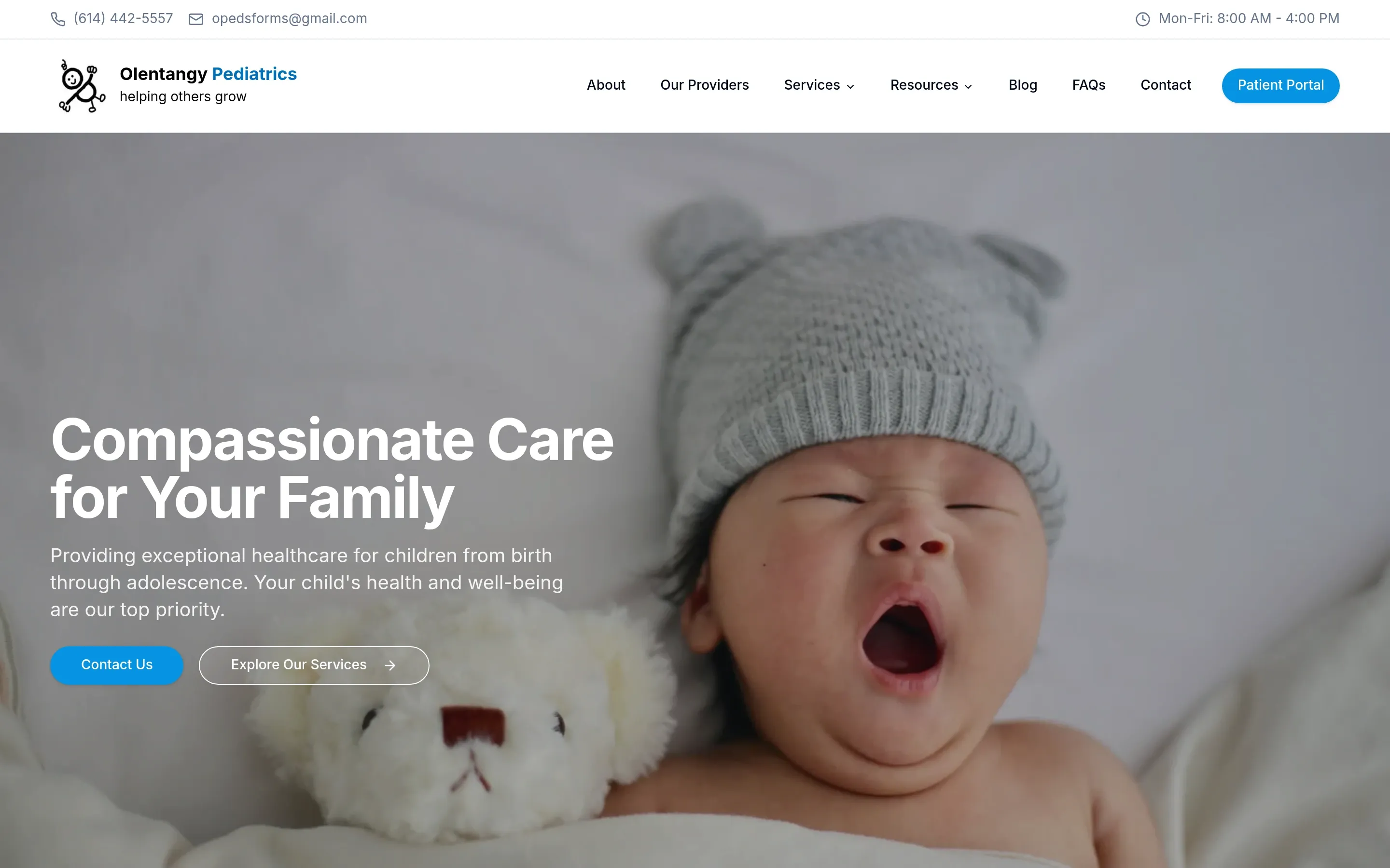 Olentangy Pediatrics — website screenshot