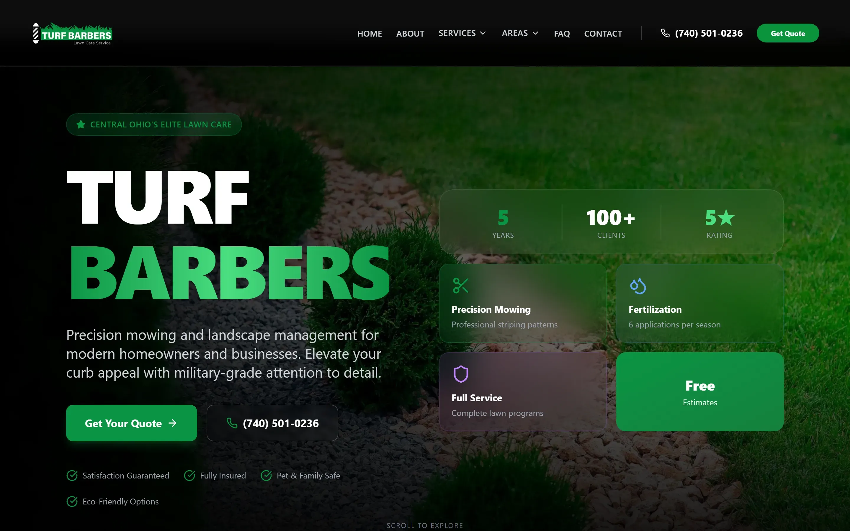 Turf Barbers — website screenshot