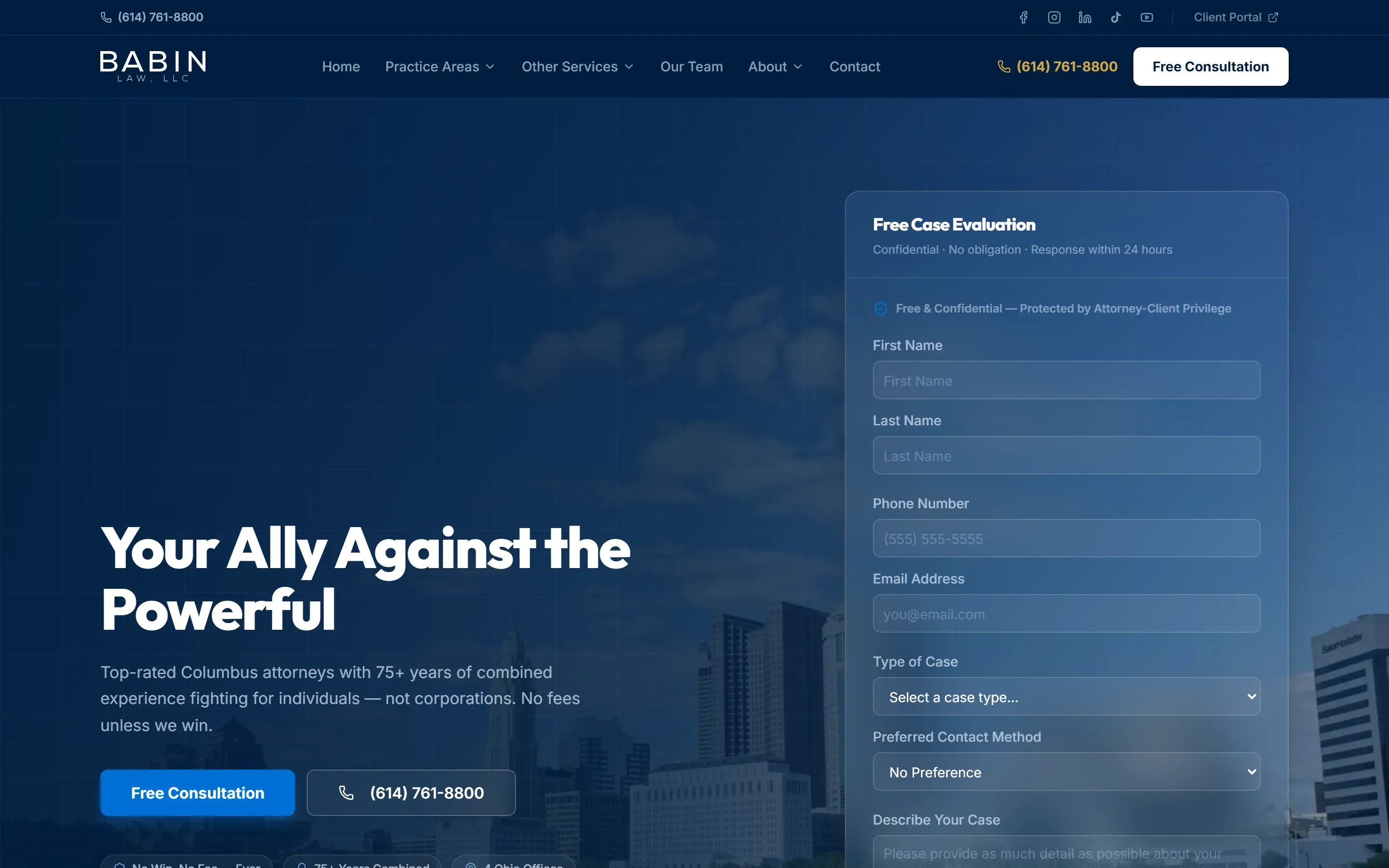 Babin Law — website screenshot